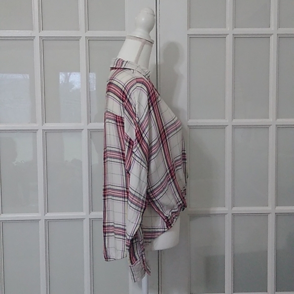 LOFT LOU & GREY Faux Wrap Plaid Long Sleeve Top - Picture 6 of 15